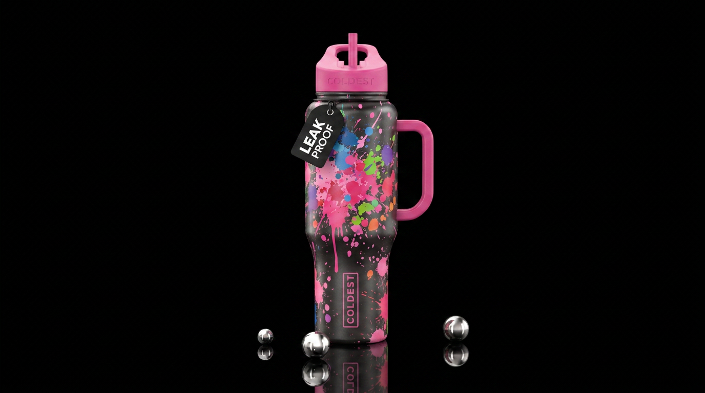 Pink Obsessed water bottle design