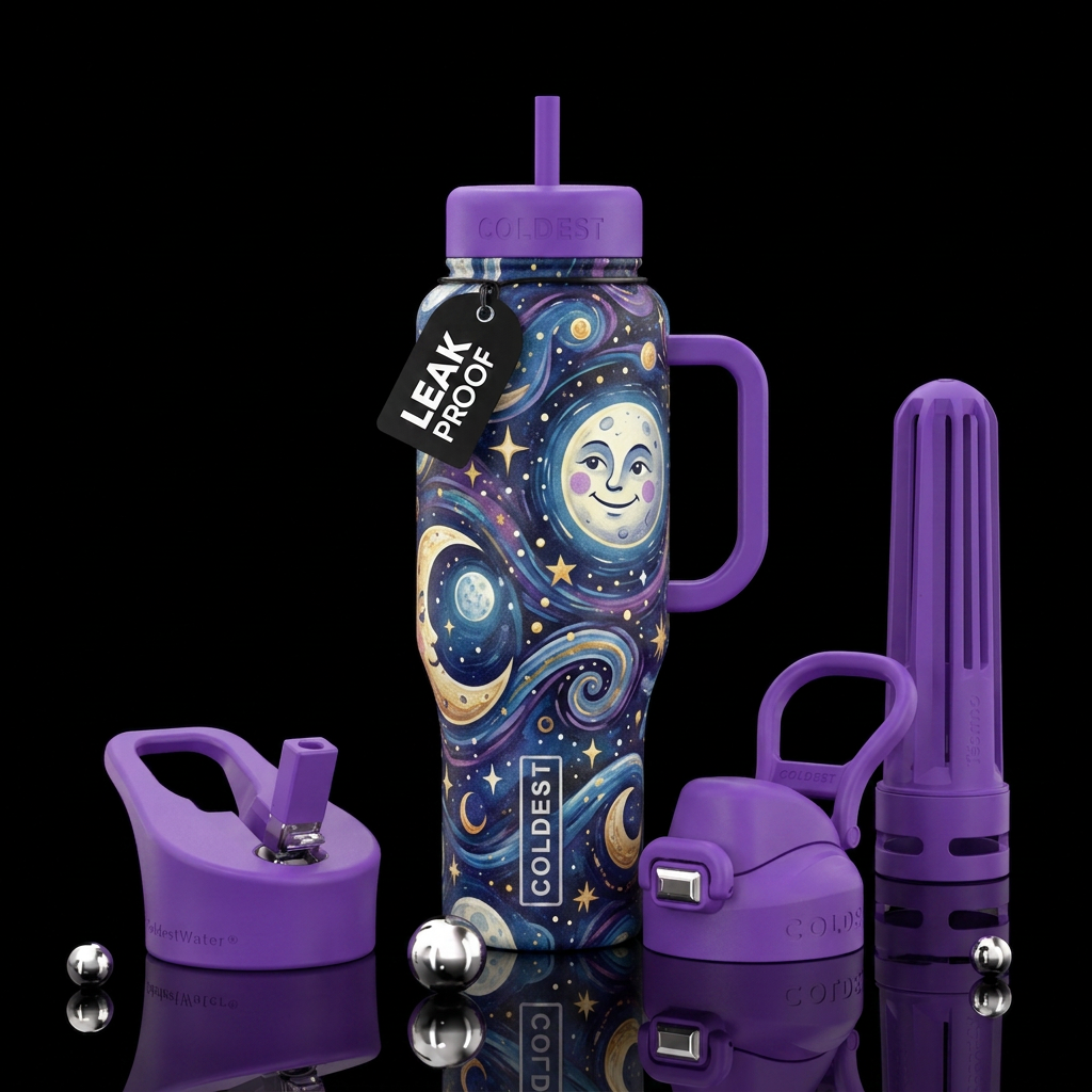 I See the Moon and the Moon Sees Me water bottle design