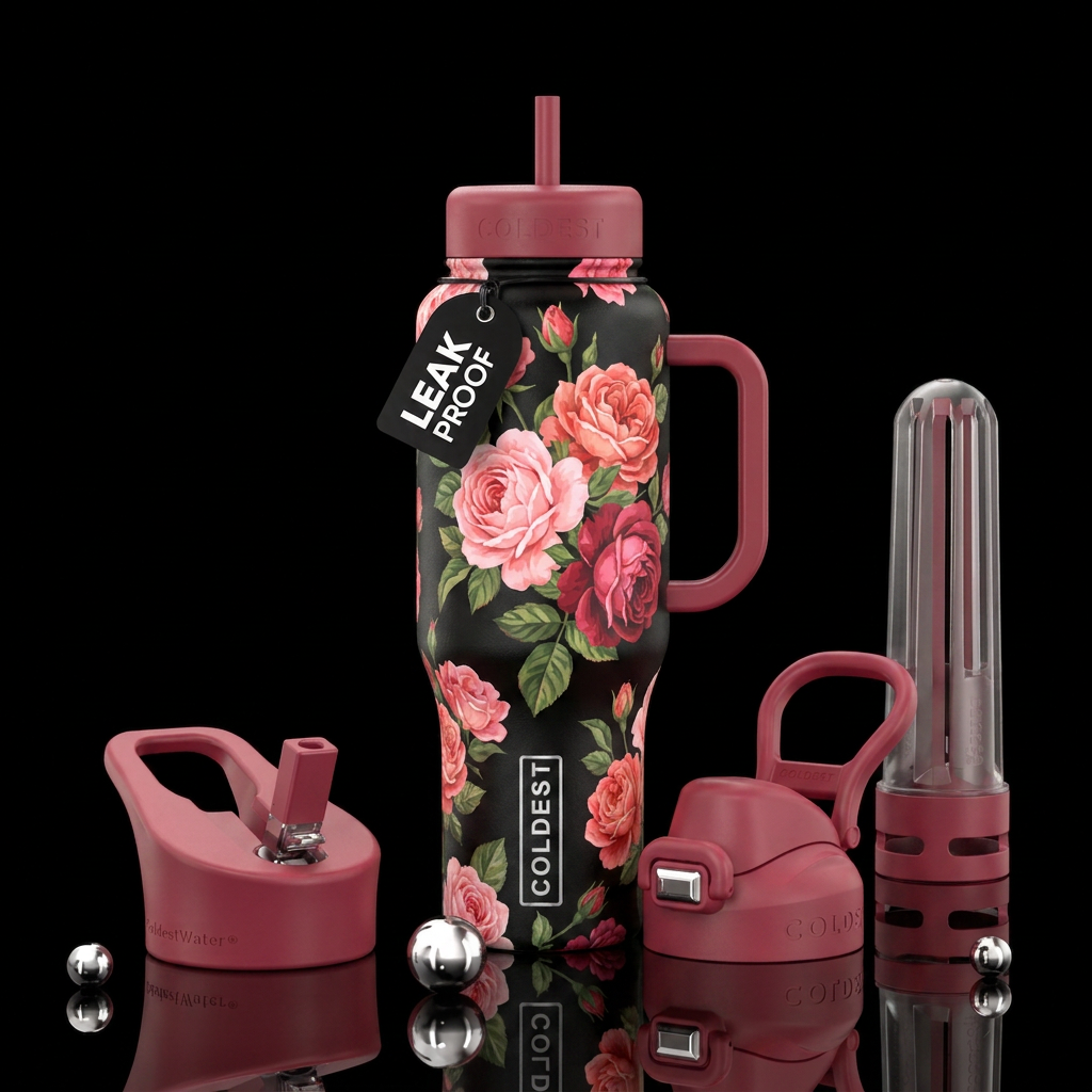 Heirloom Rose water bottle design