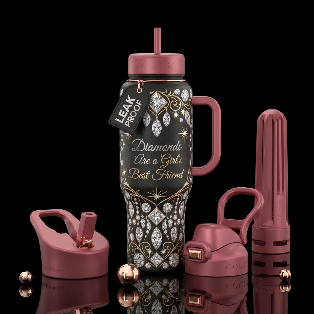 Diamonds Are a Girl's Best Friend water bottle design