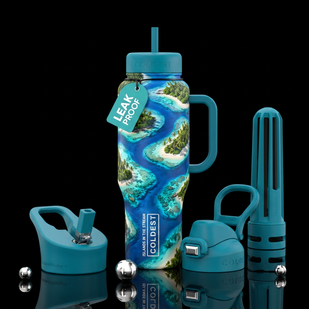 Islands in the Stream water bottle design