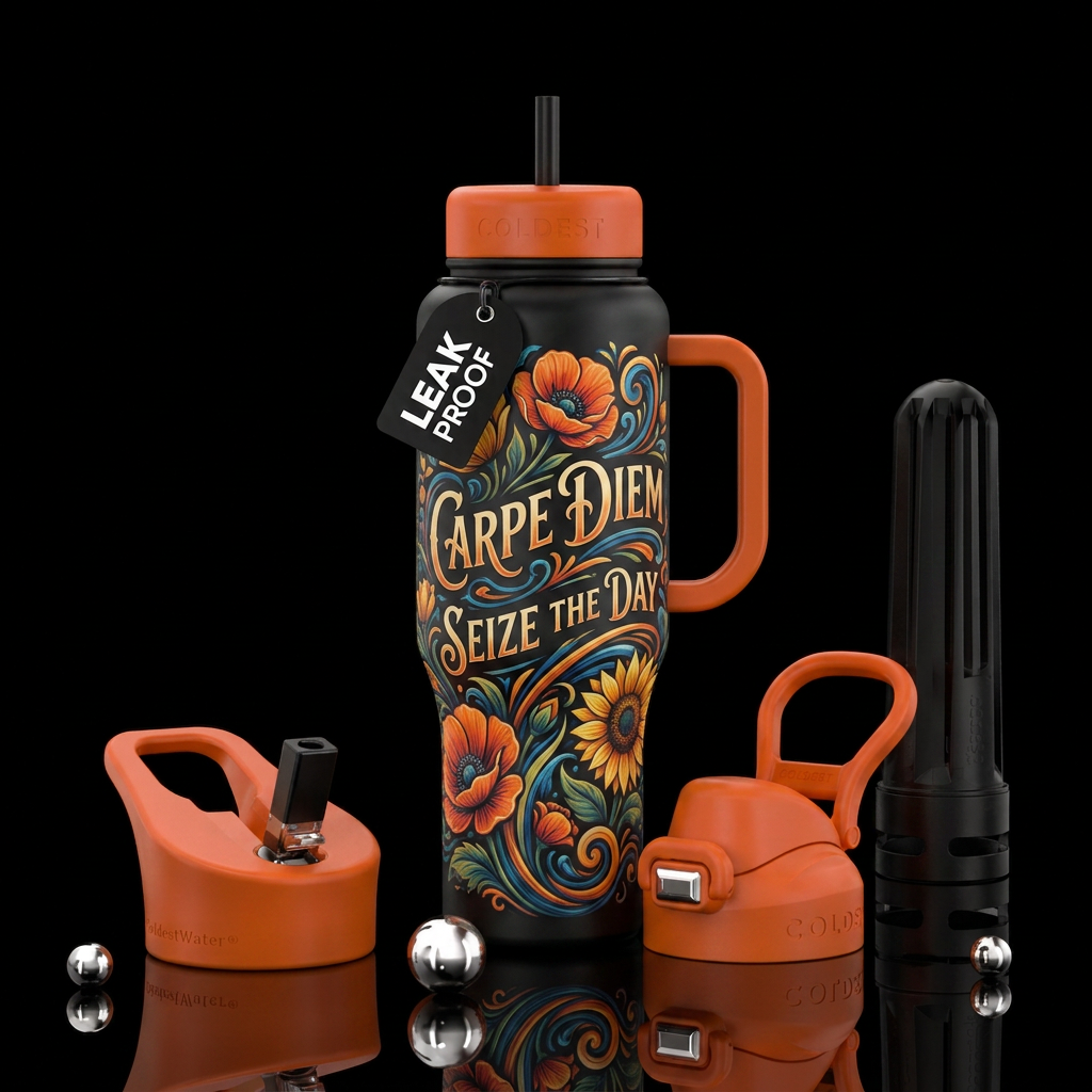 Carpe Diem - Seize the Day water bottle design