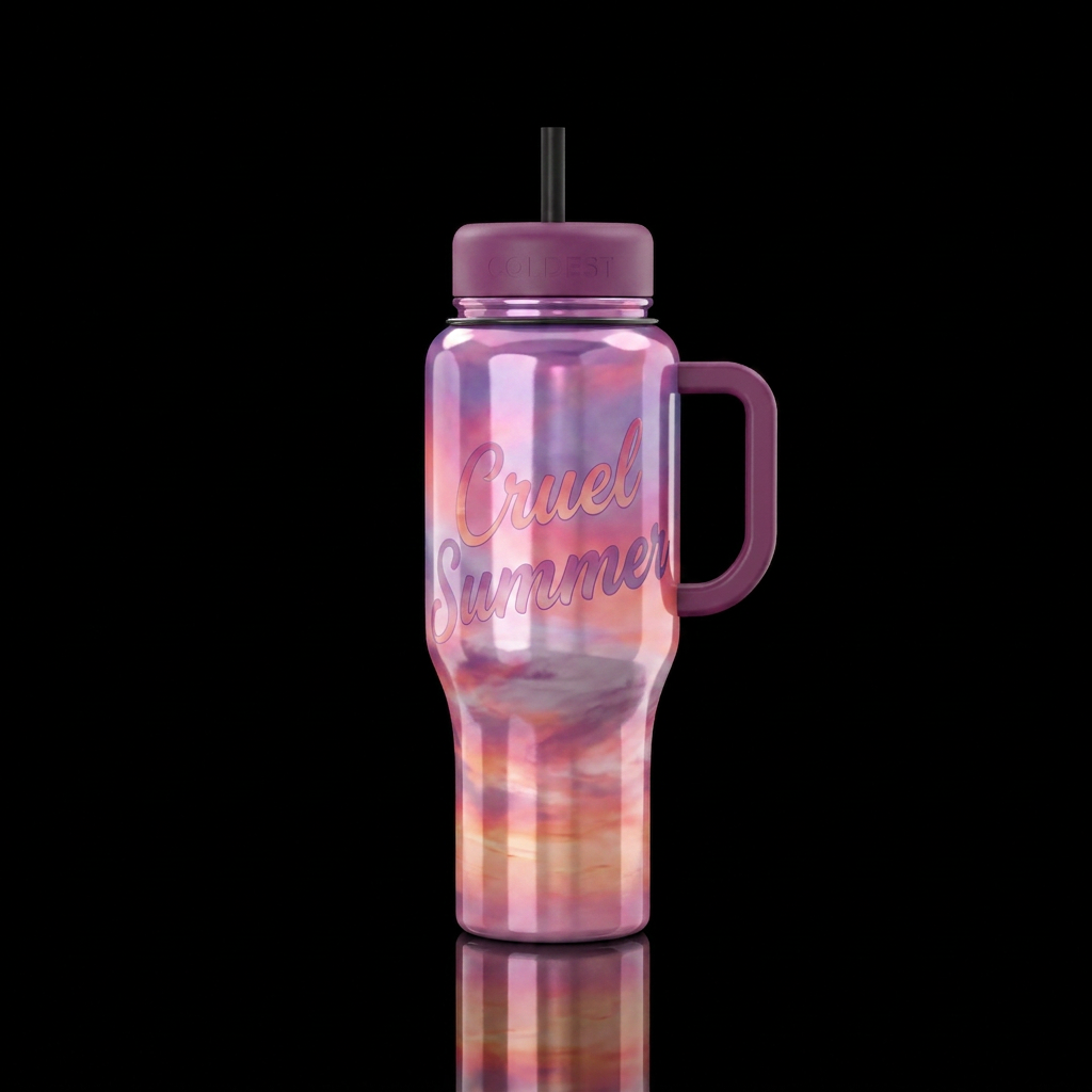 Cruel Summer water bottle design