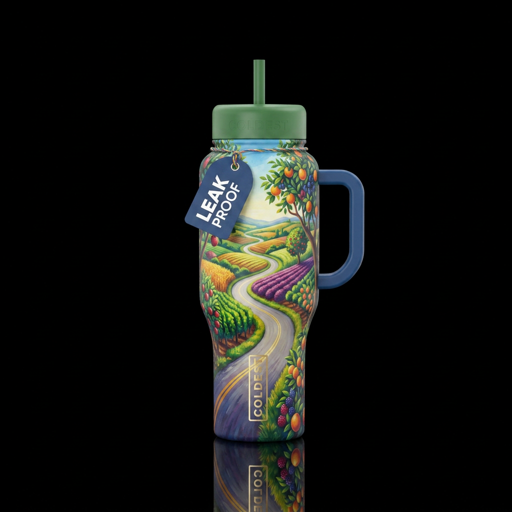 The Road to Bountiful water bottle design