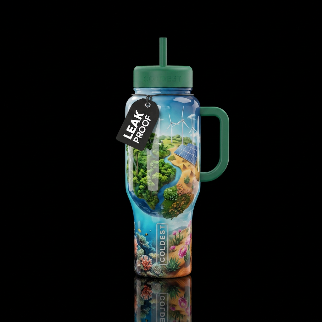 Heal the Earth water bottle design