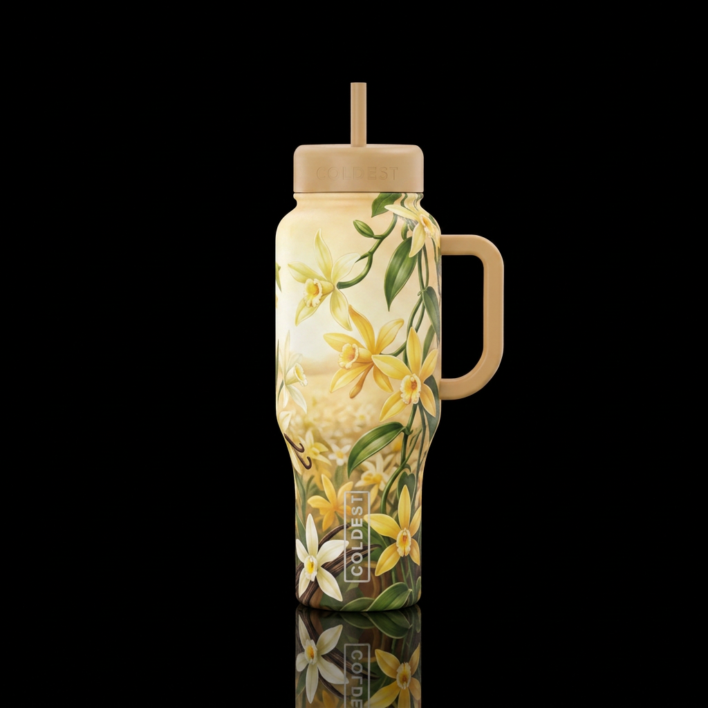 Vanilla Fields water bottle design