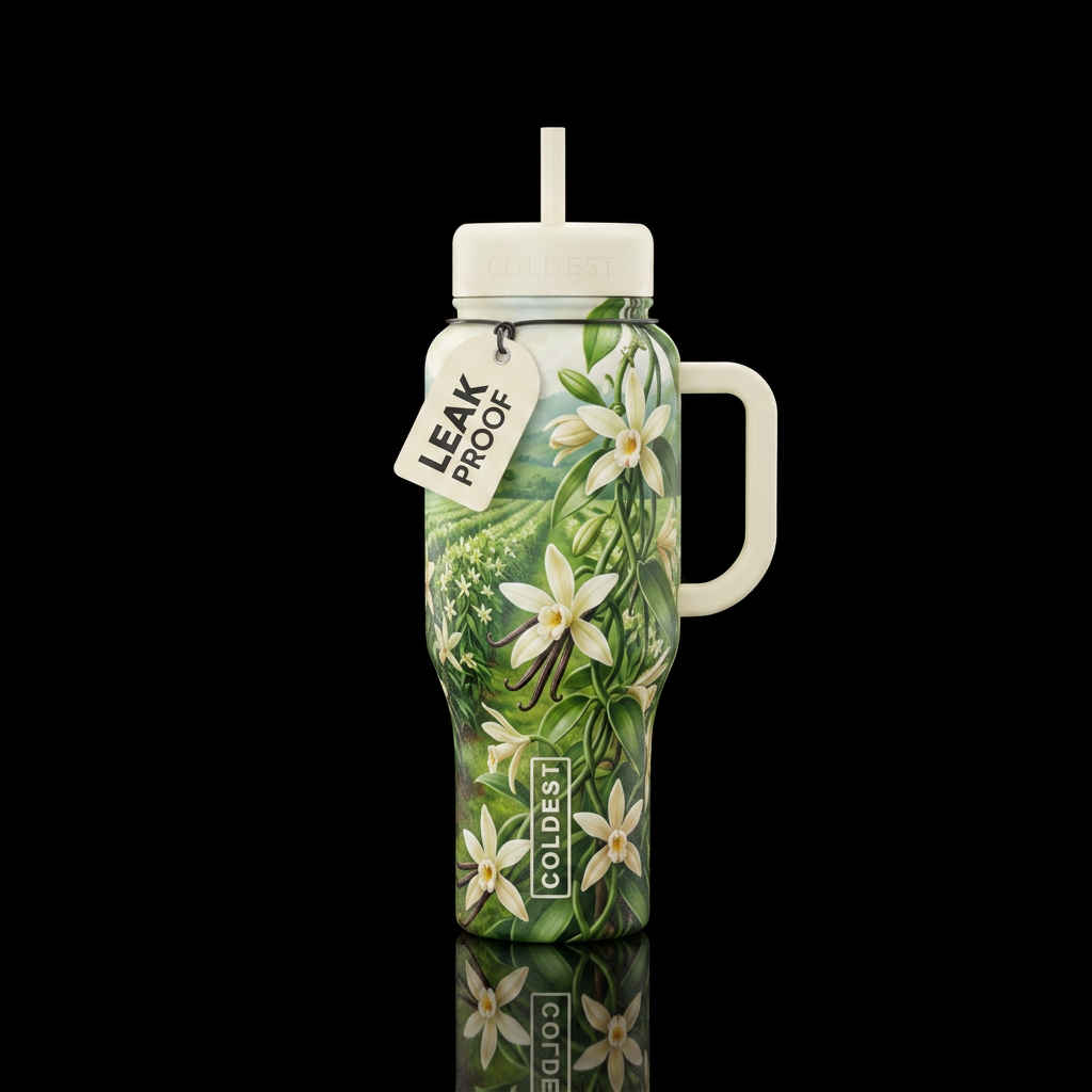 Vanilla Fields water bottle design