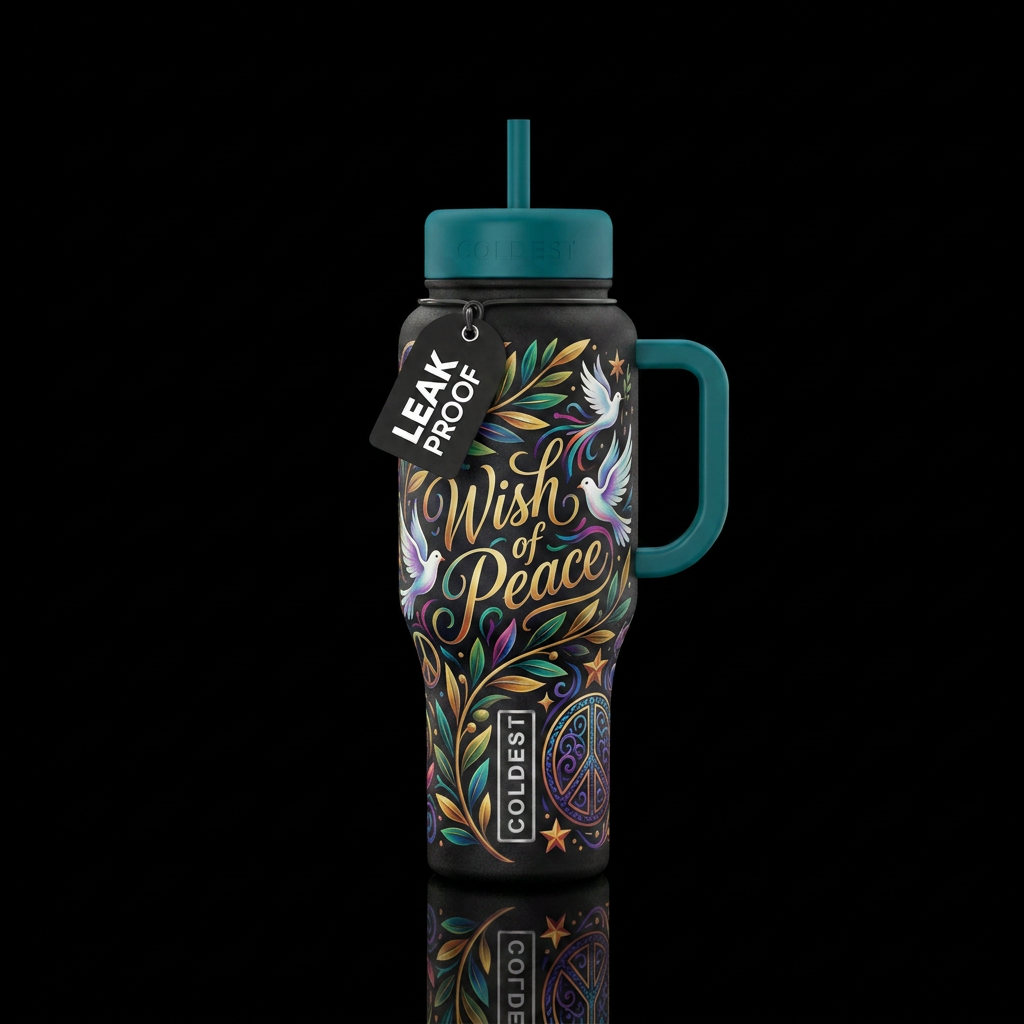 Wish of Peace water bottle design