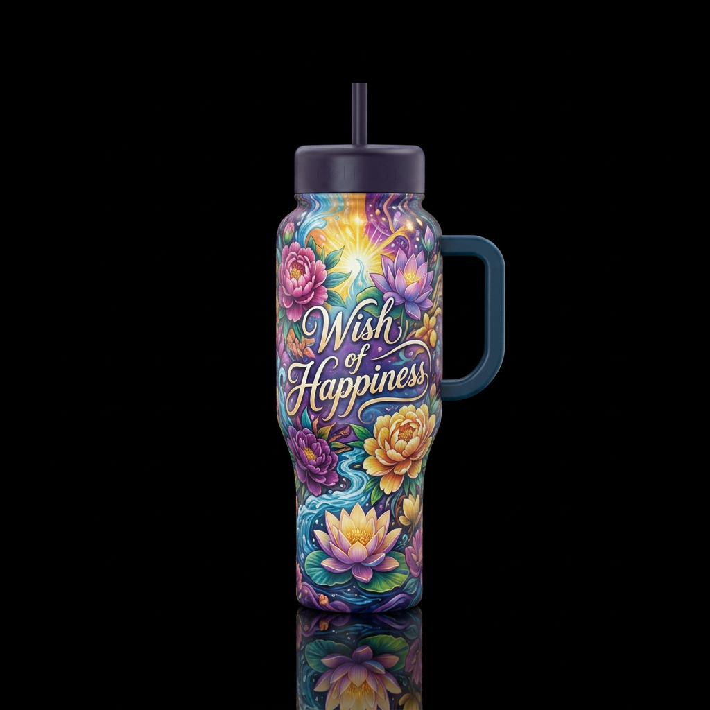 Wish of Happiness water bottle design