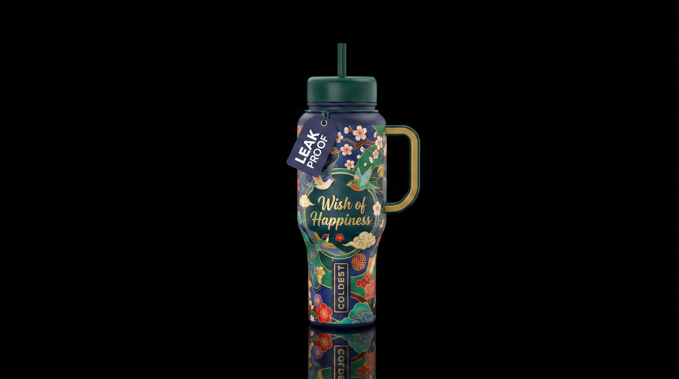 Wish of Happiness water bottle design