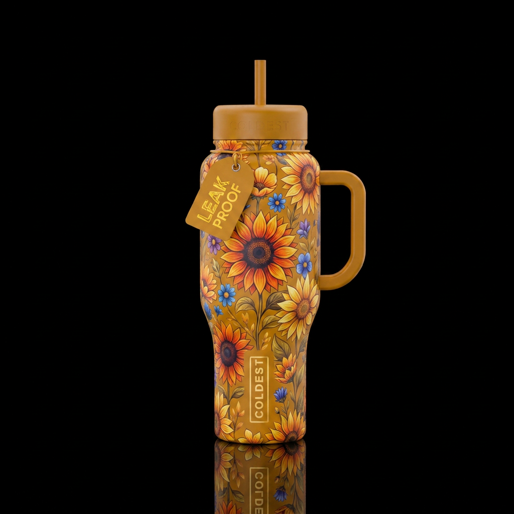 Sun Blossoms water bottle design