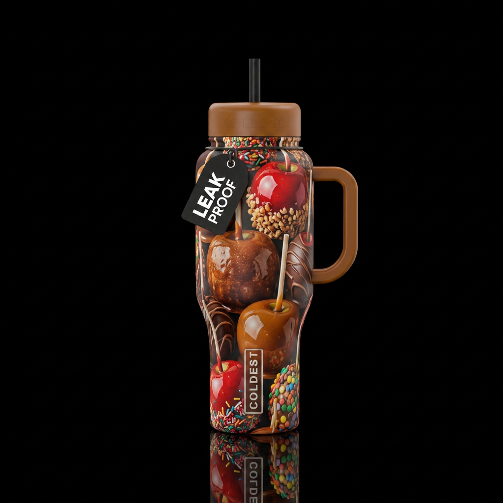 Candy Apples and Caramel Apples water bottle design