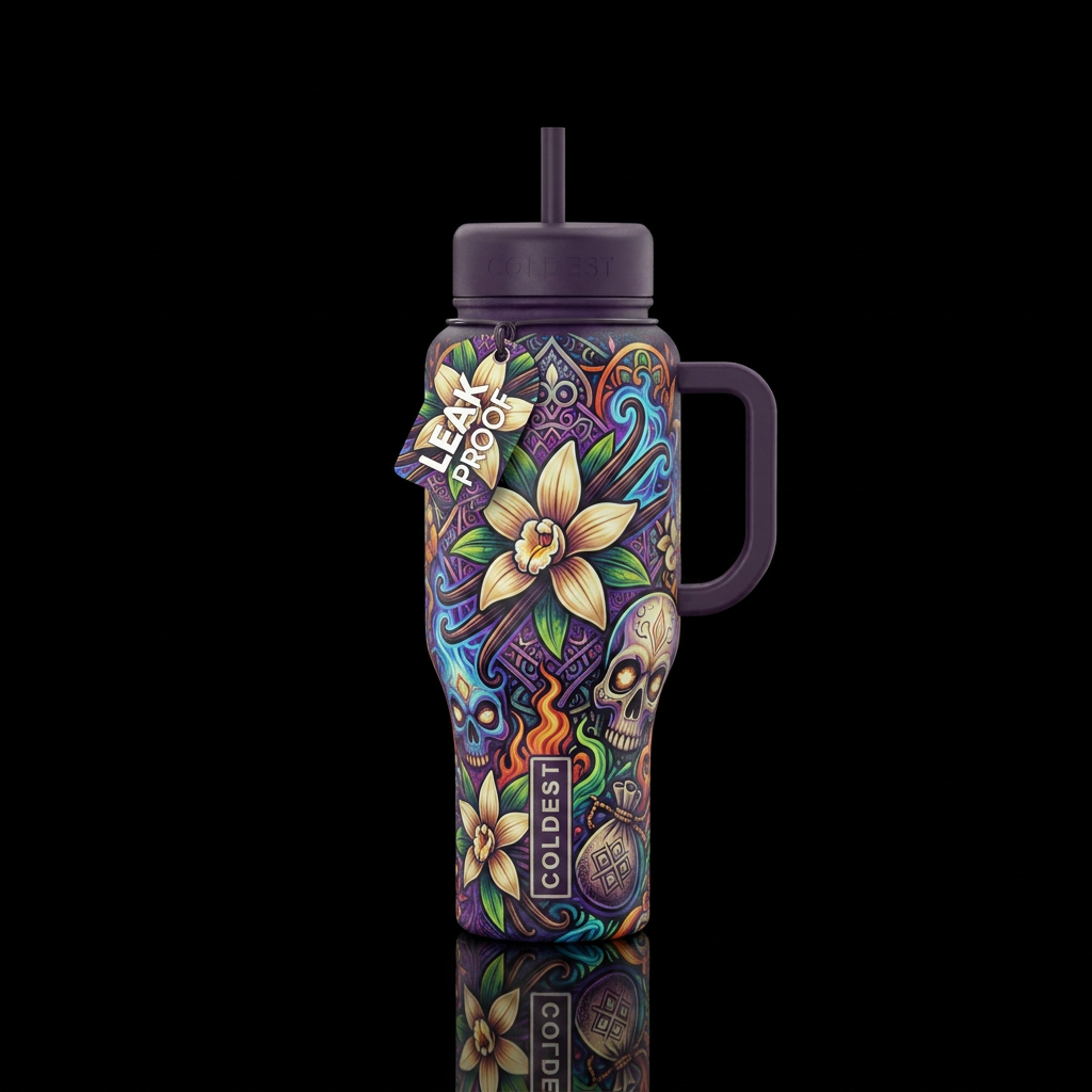Voodoo Vanilla water bottle design