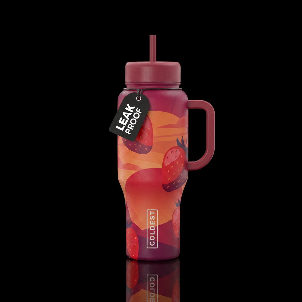 Strawberry Sunset water bottle design