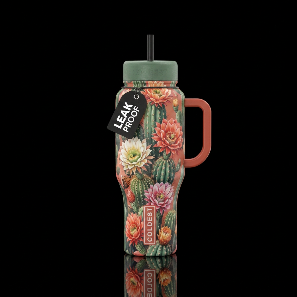 Cactus Blossoms water bottle design