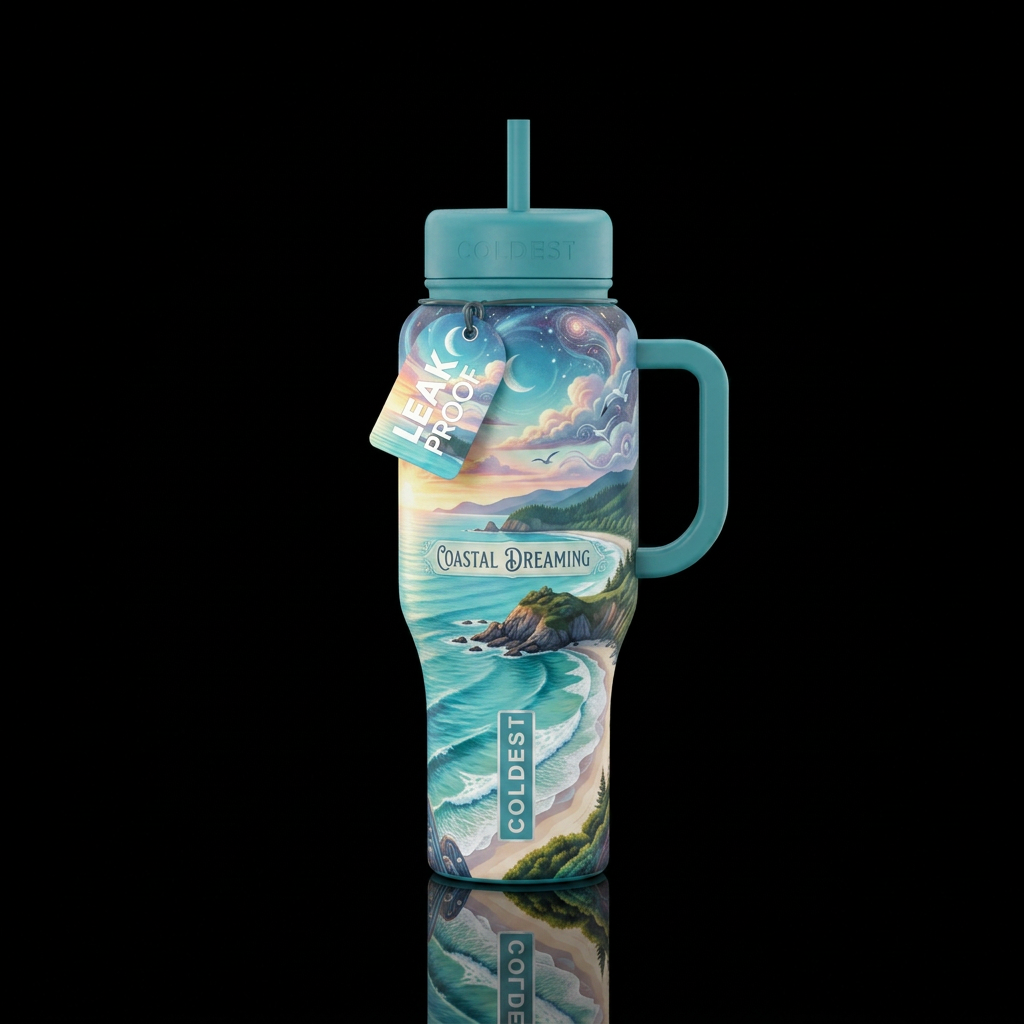 Costal Dreaming water bottle design