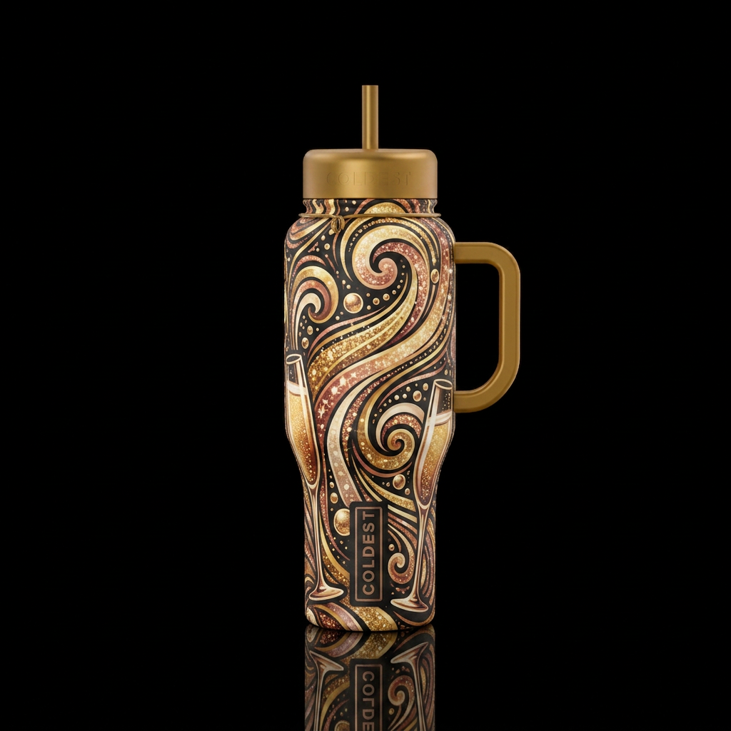 Champagne Toast water bottle design