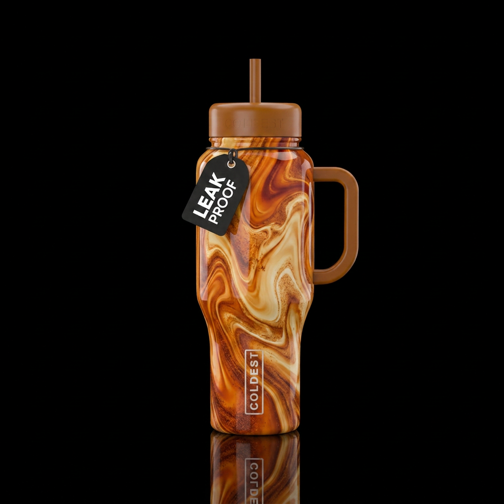 Cinnamon Caramel Swirl water bottle design