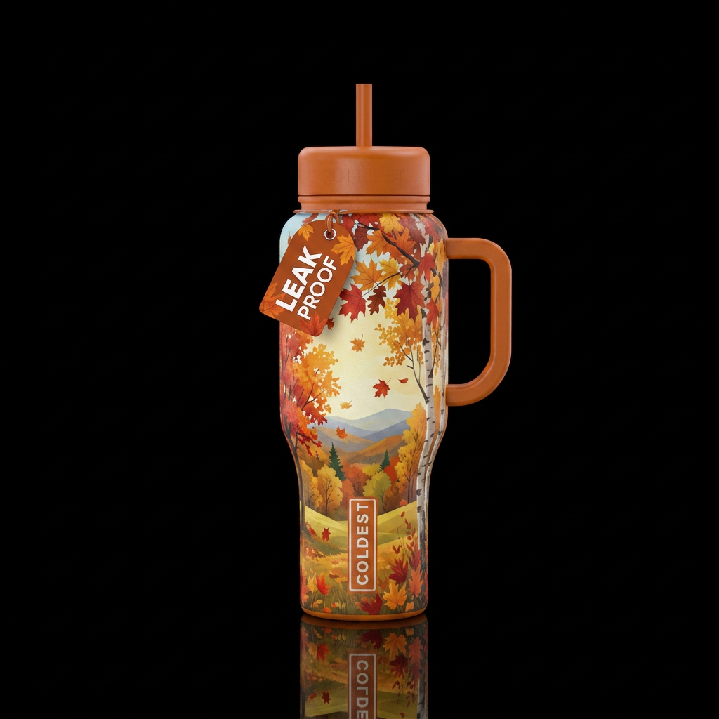 Fresh Autumn Morning water bottle design