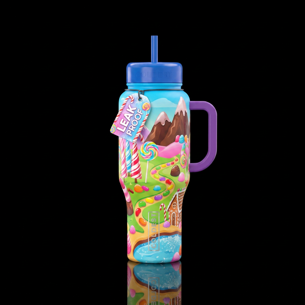 Candy Kingdom water bottle design