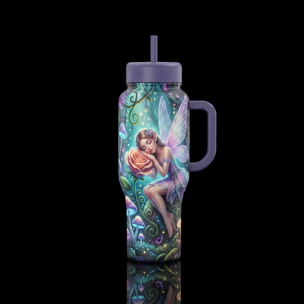Fairy Daydreaming water bottle design