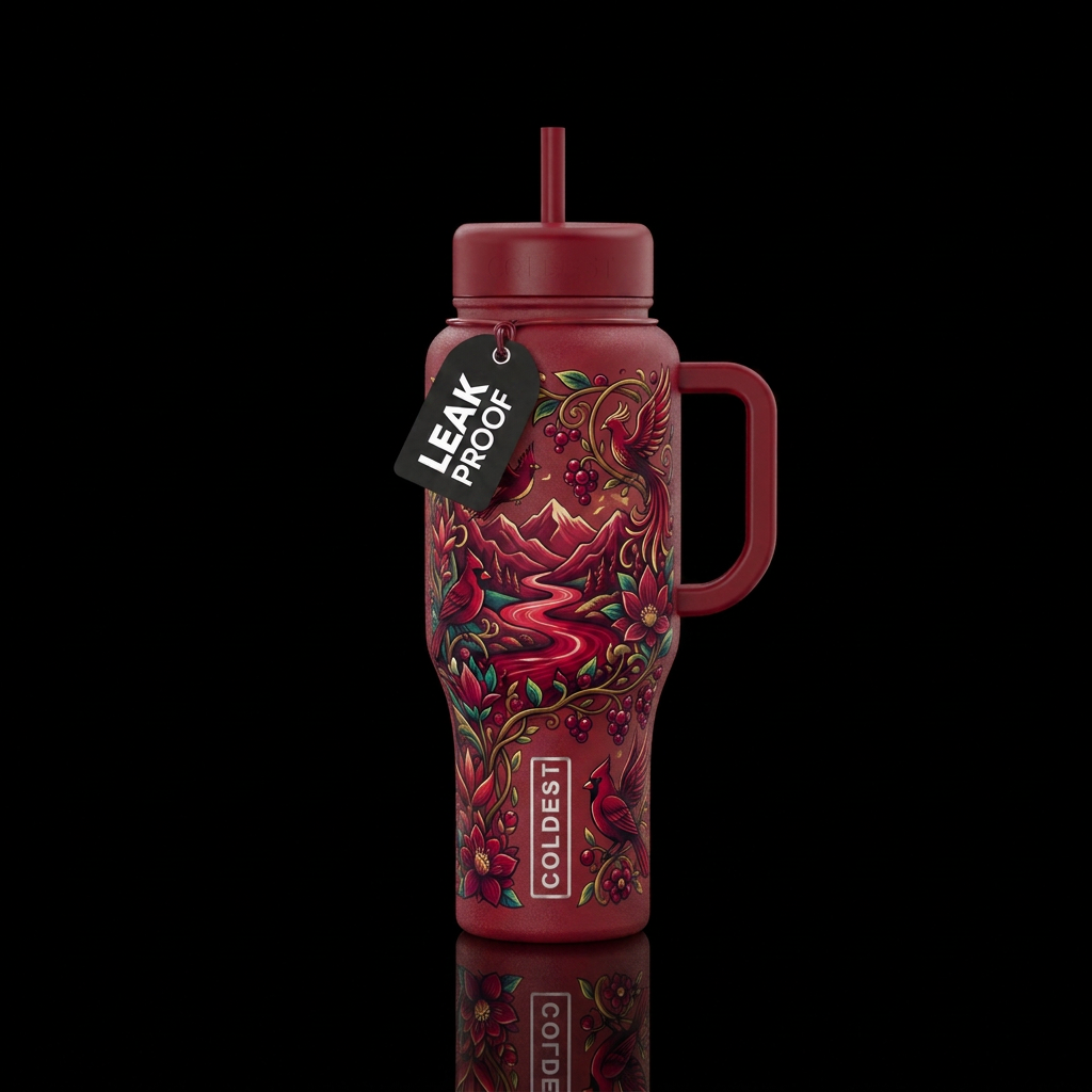 Crimson Haven water bottle design