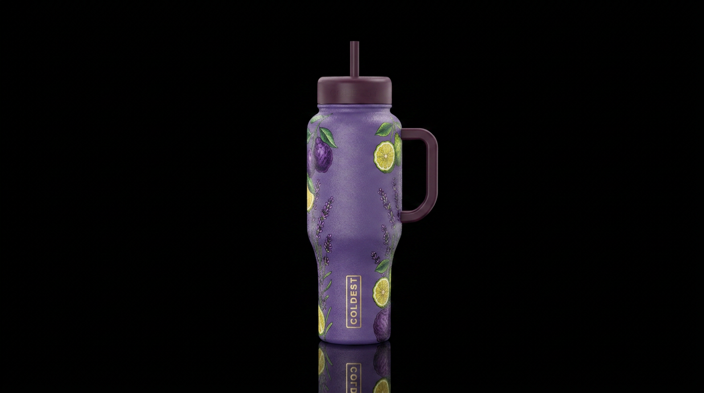 Lavender Bergamot water bottle design