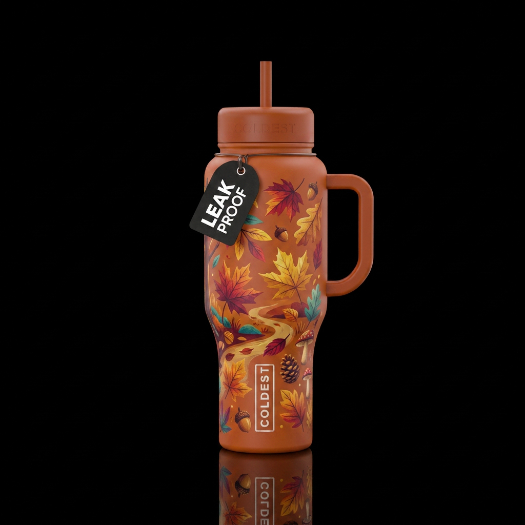 Autumn Walk water bottle design