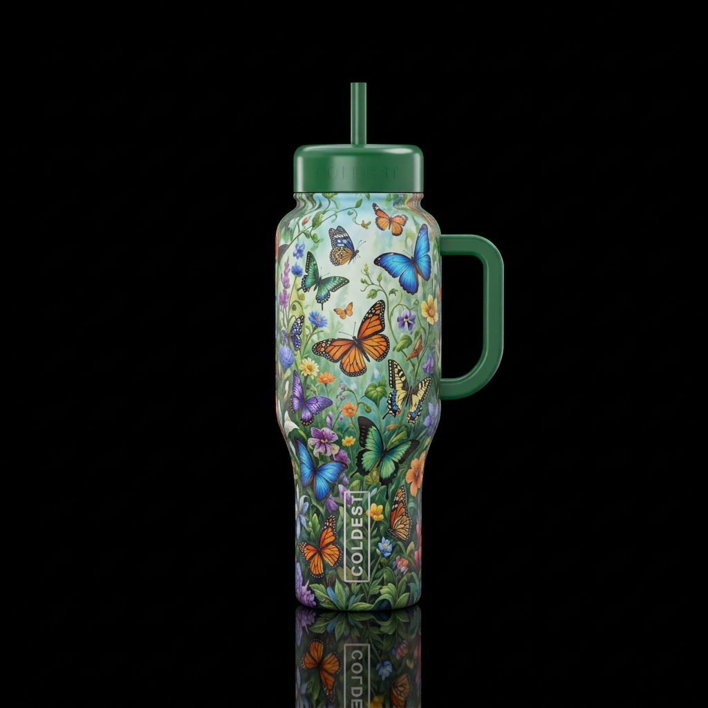 Butterfly Garden water bottle design