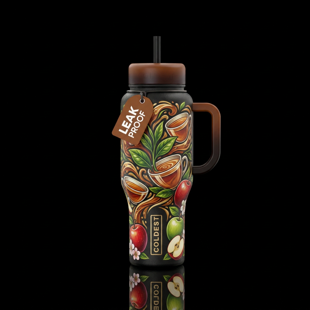 Earl Grey & Apple water bottle design