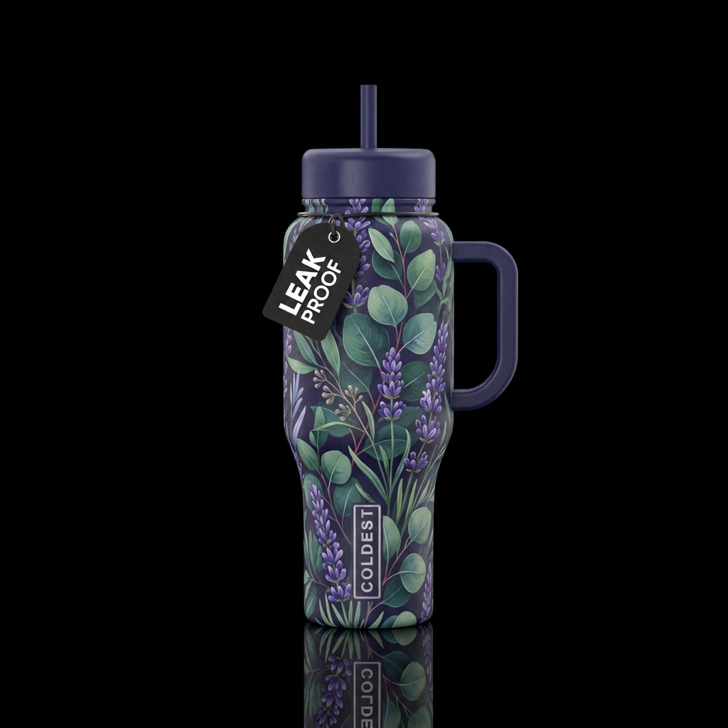 Eucalyptus & Lavender water bottle design