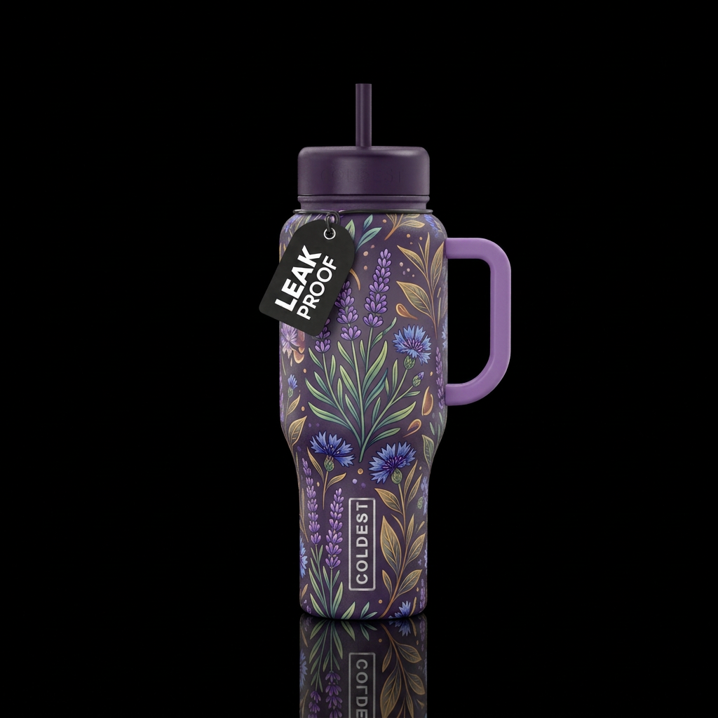 Earl Grey & Lavender water bottle design