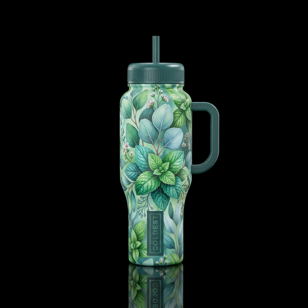 Eucalyptus & Mint water bottle design