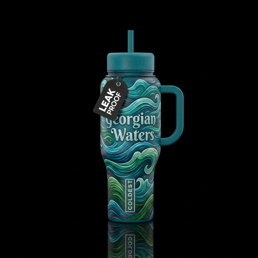 Georgian Waters water bottle design