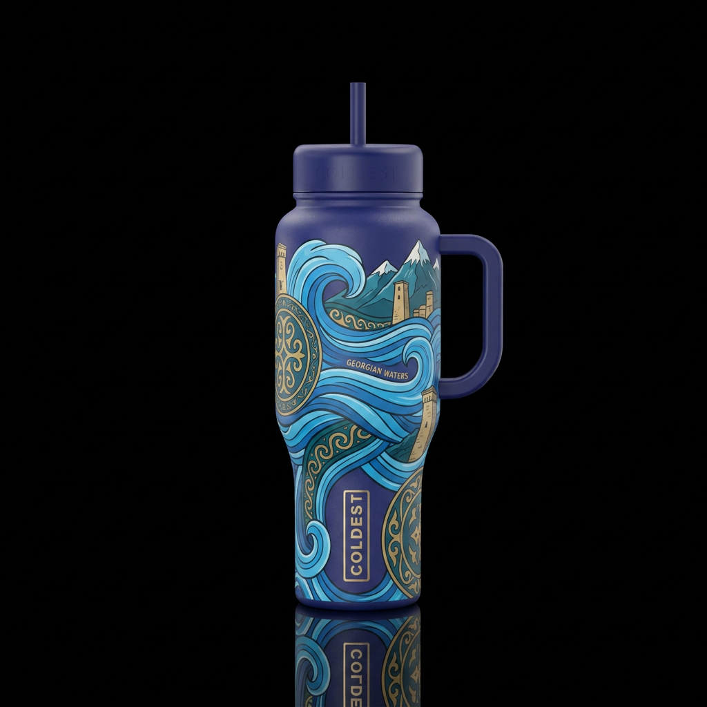 Georgian Waters water bottle design