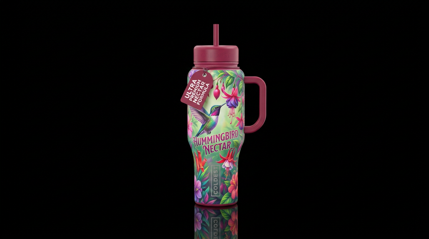 Hummingbird Nectar water bottle design
