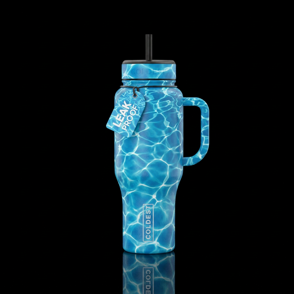 Azure Poolside water bottle design