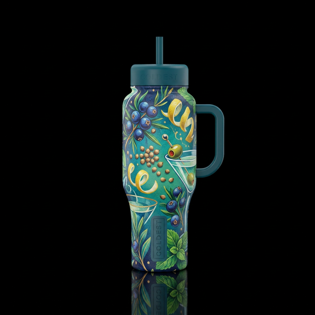 Botanical Martini water bottle design