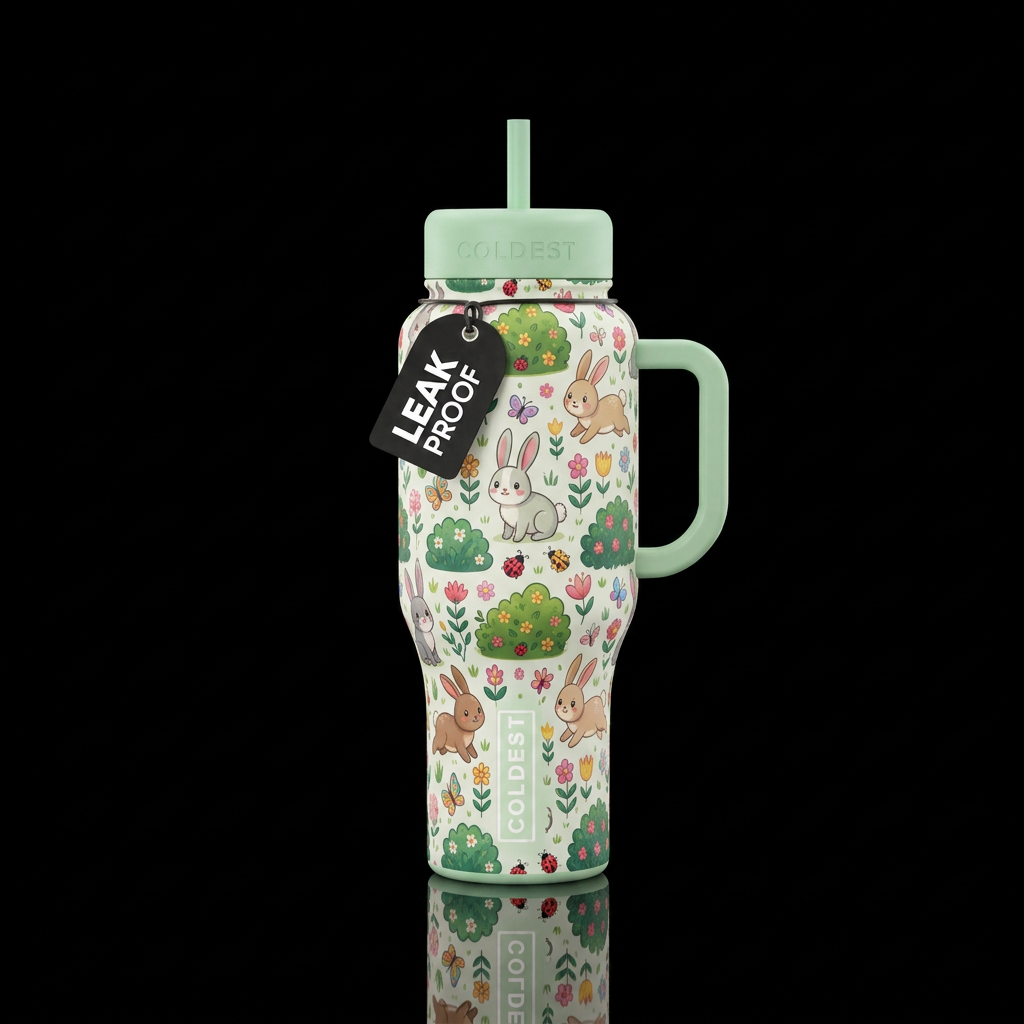 Bunny Garden water bottle design