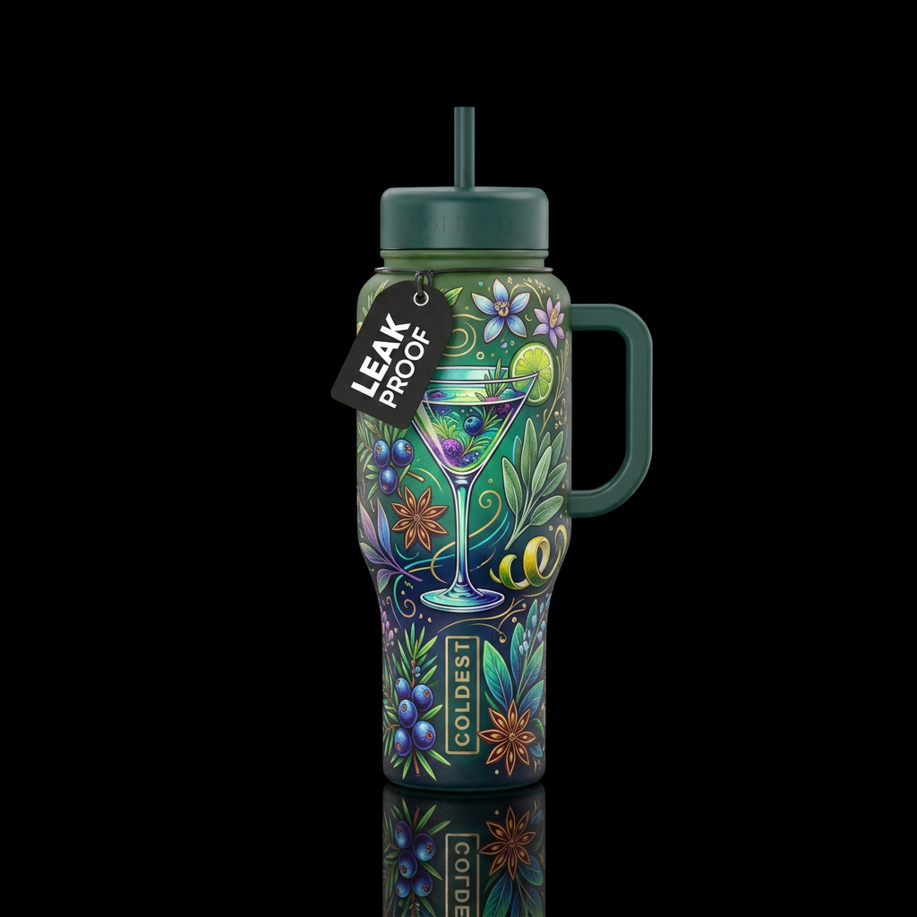 Botanical Martini water bottle design