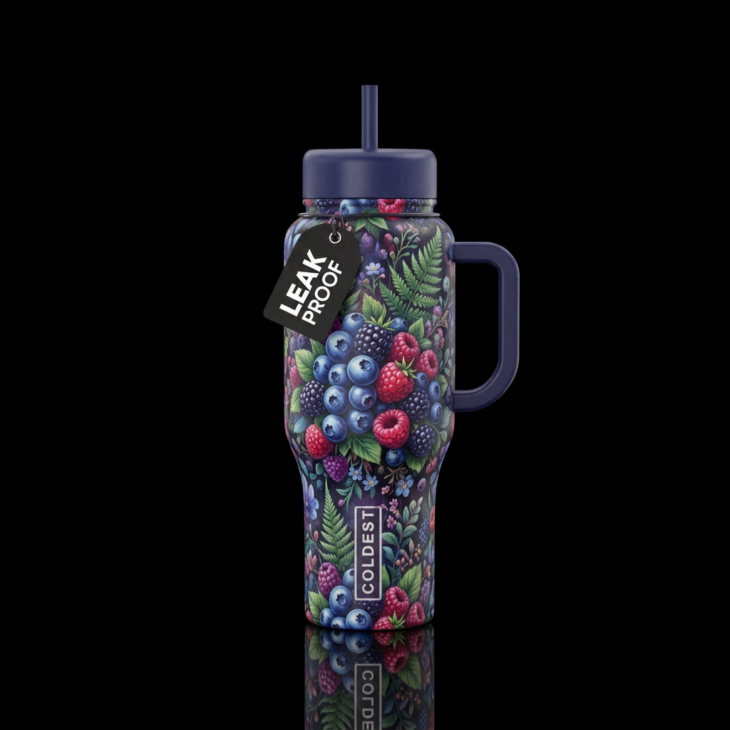 Berry Enchanted Garden water bottle design