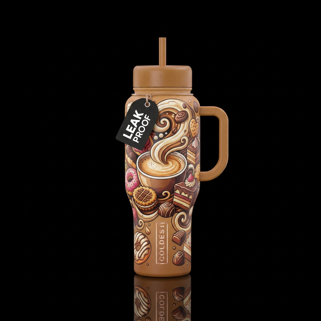 Creamy Coffee & Sweets water bottle design