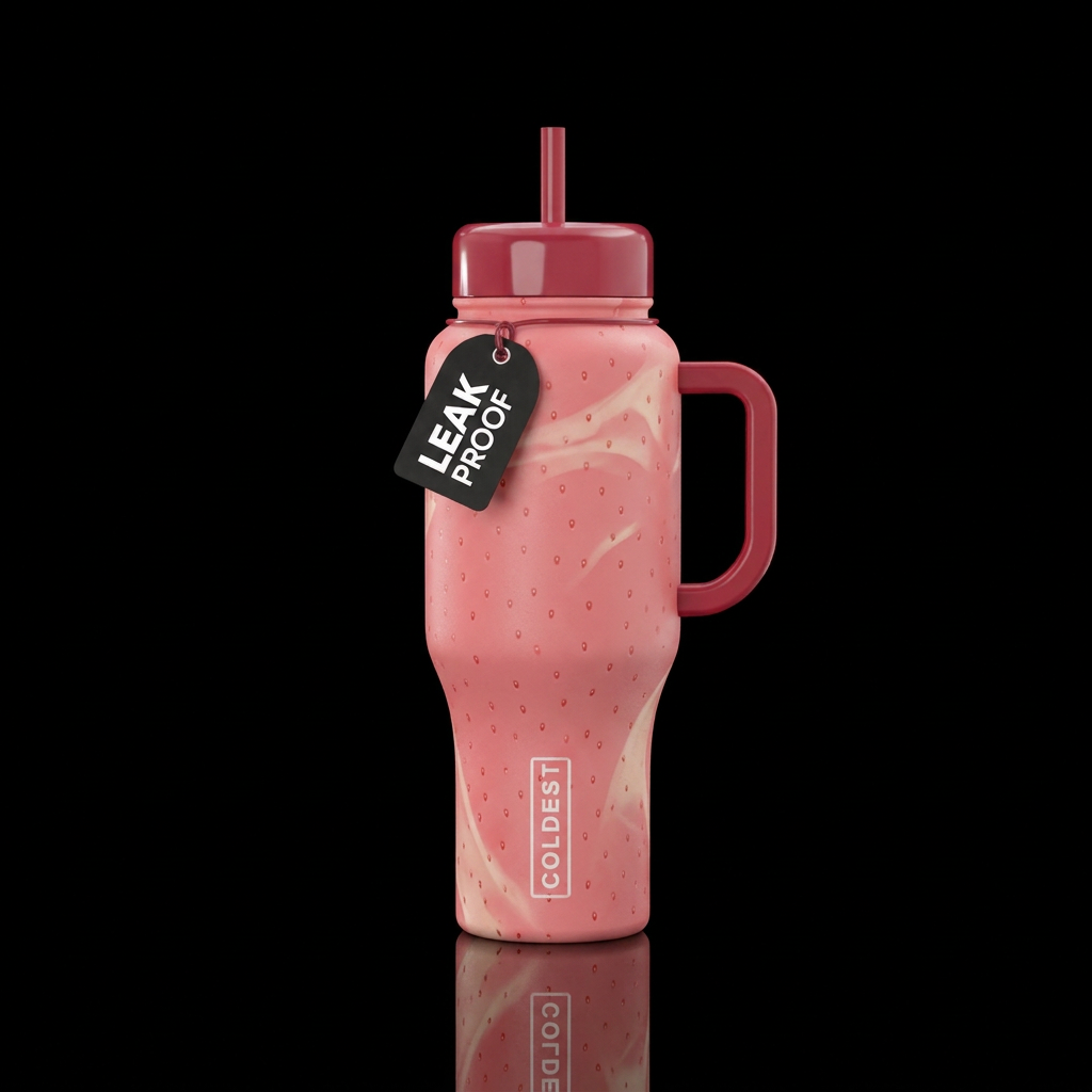Creamy Strawberry water bottle design