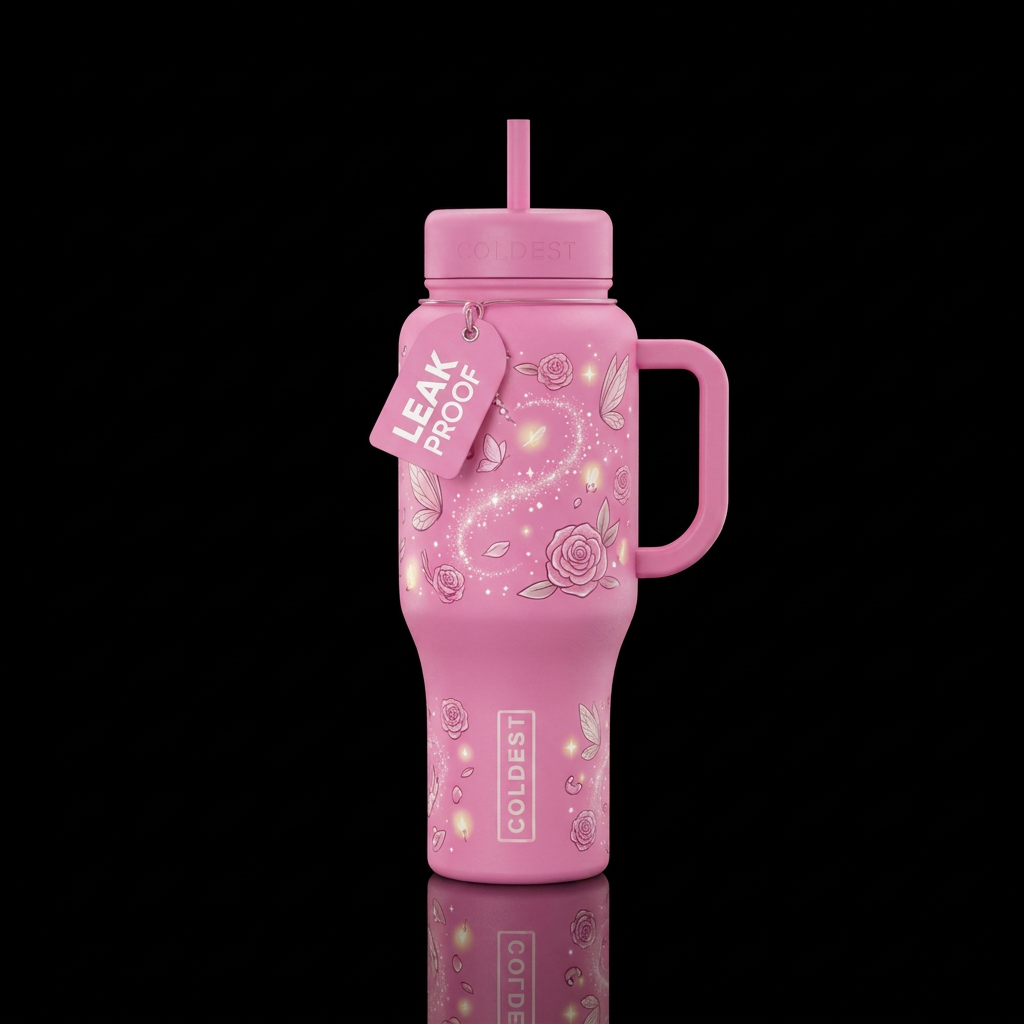 Fairy Pink Moments water bottle design