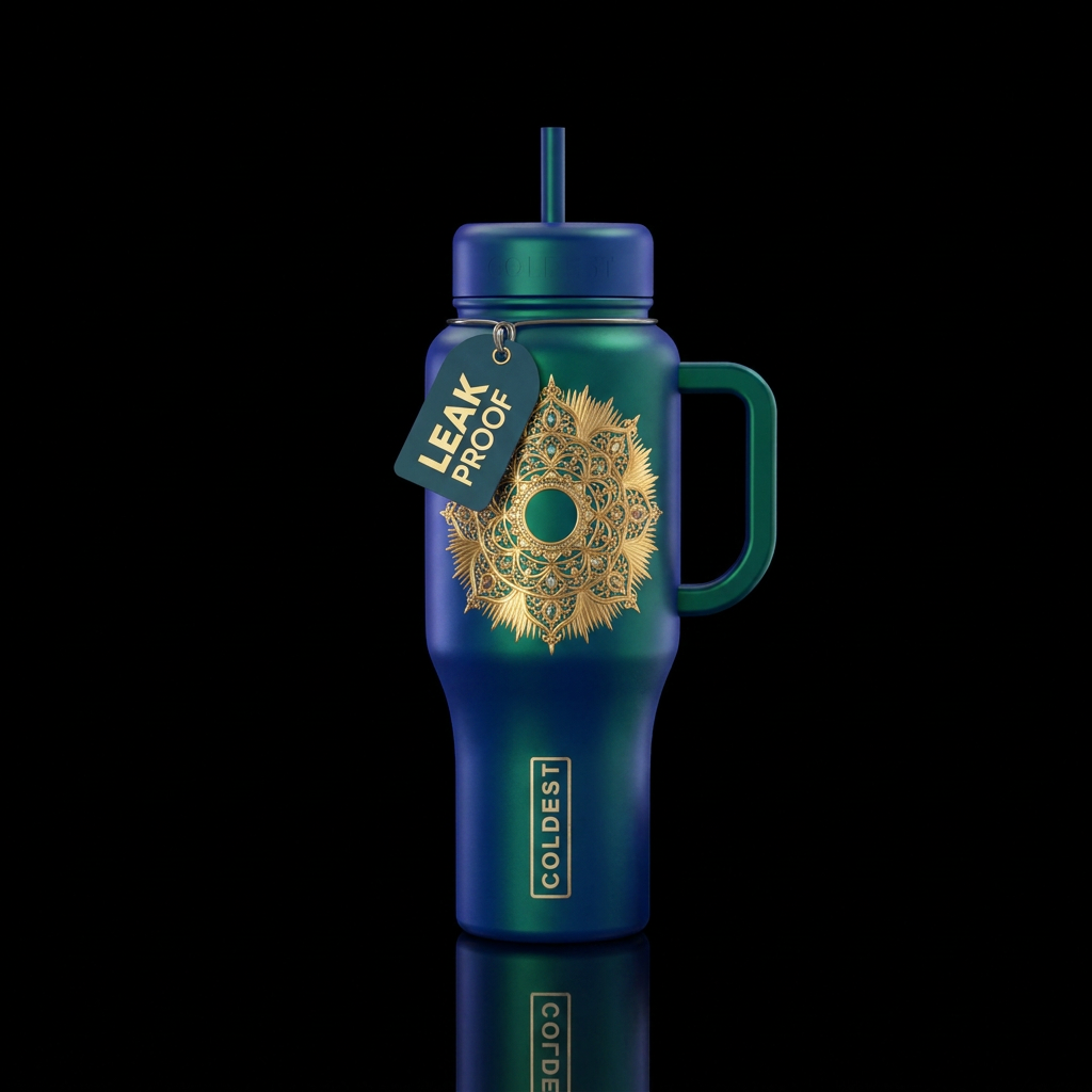 Gilded Halo water bottle design