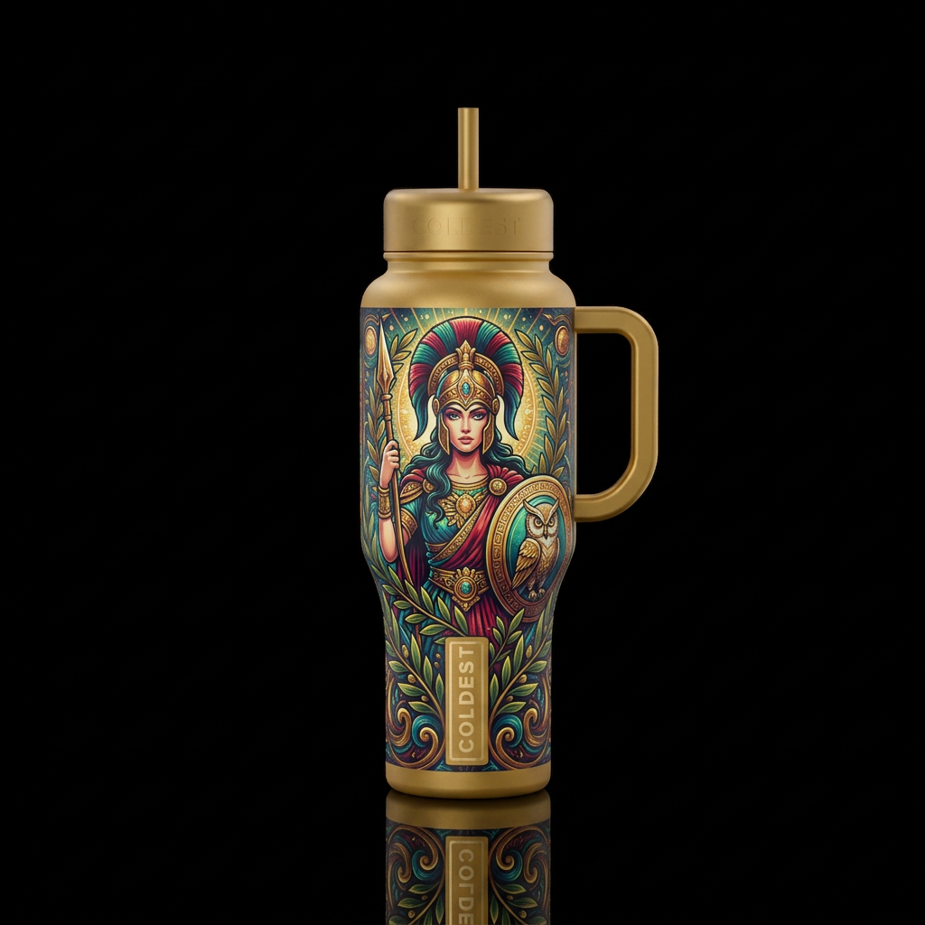 Goddess of Wisdom water bottle design