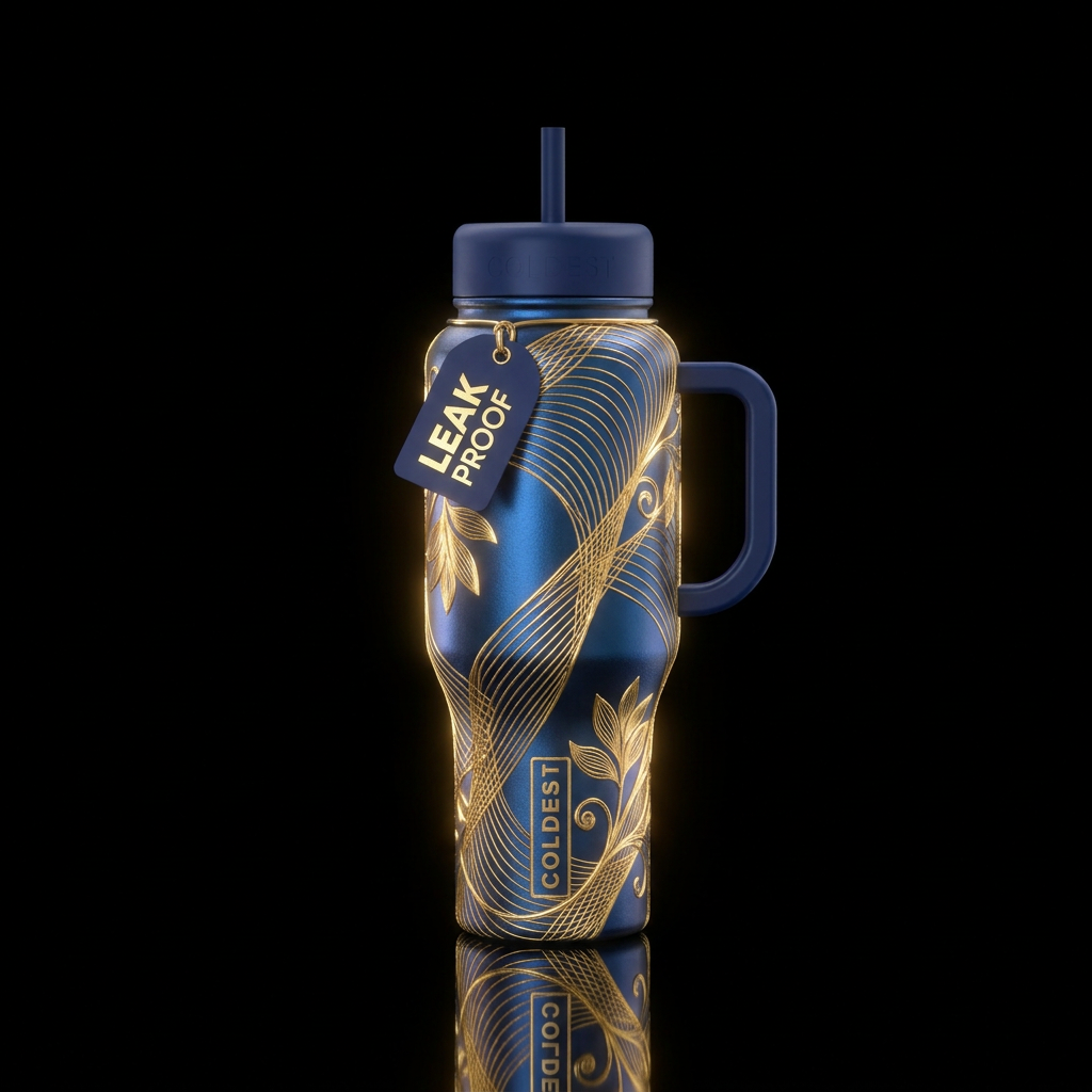 Gilded Halo water bottle design