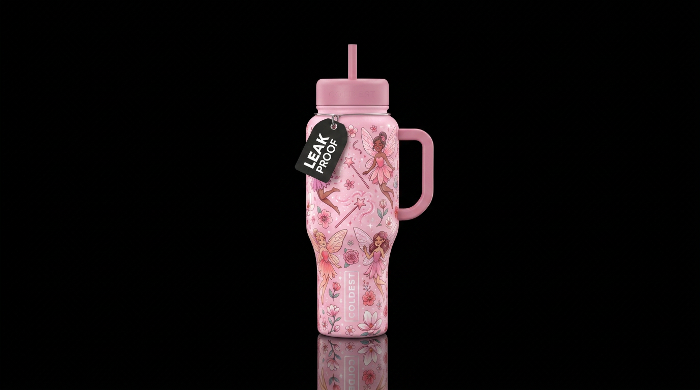Fairy Pink Moments water bottle design