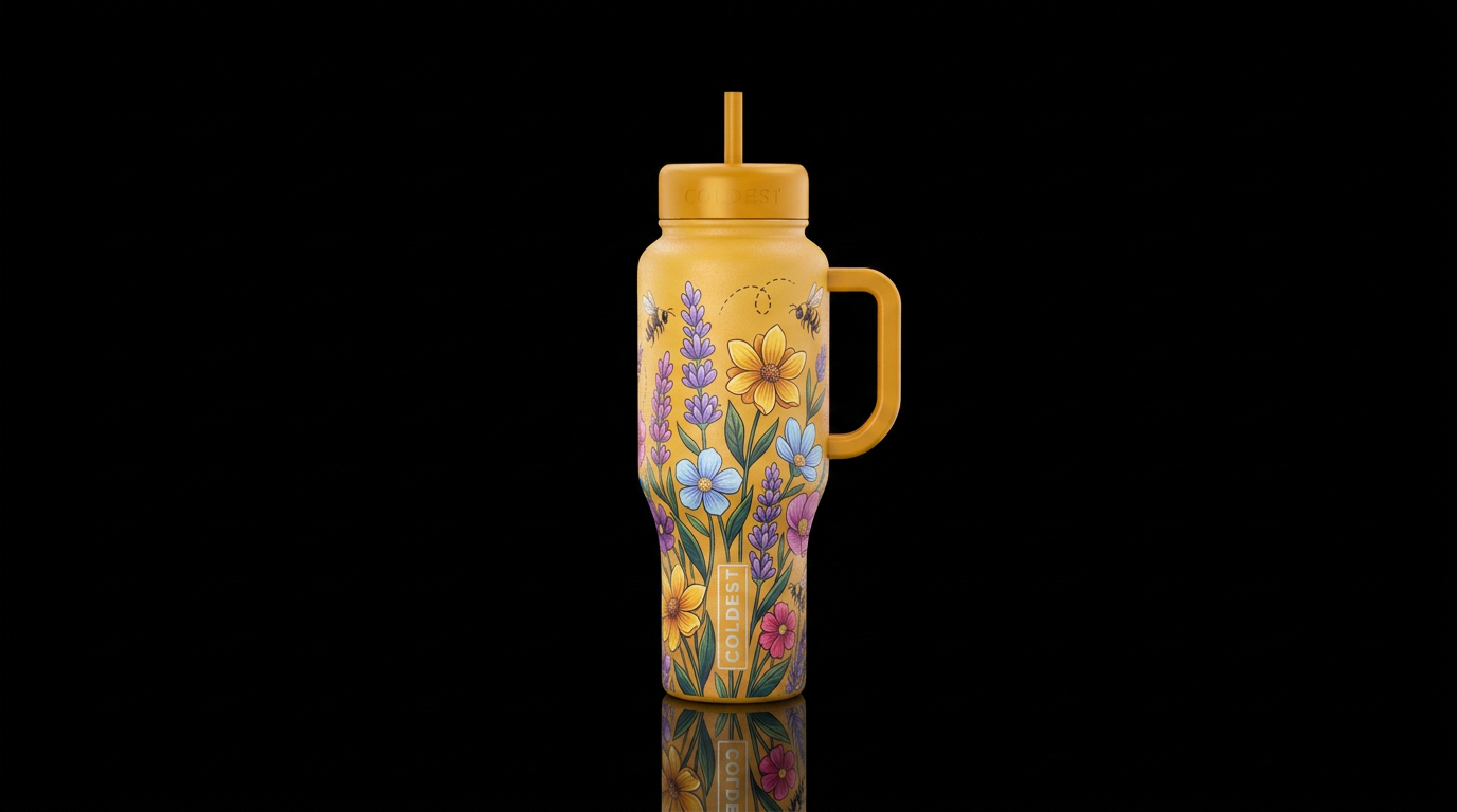 Honey Blossom water bottle design