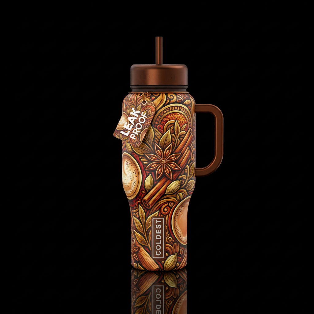 Infused Chai Santal water bottle design